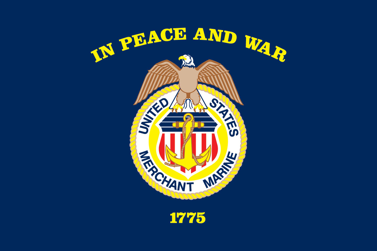 2x3' Nylon flag of US Merchant Marines